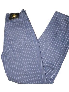 Versace Jeans Couture Straight Leg Blue Denim pinstriped jeans Pants 30 44 US 8?